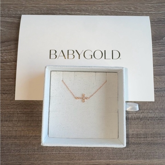 SOLID Rose Gold + lab grown DIMOND Necklace